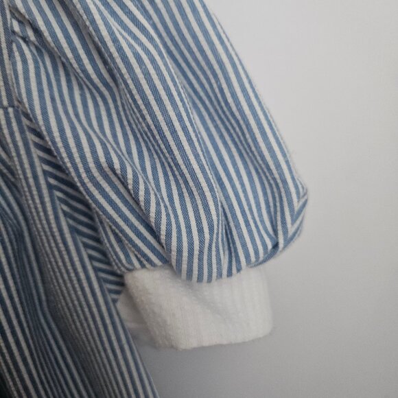 VTG Youngland Nautical Sailor Seersucker Dress Blue & White with Red Trim - Picture 7 of 15